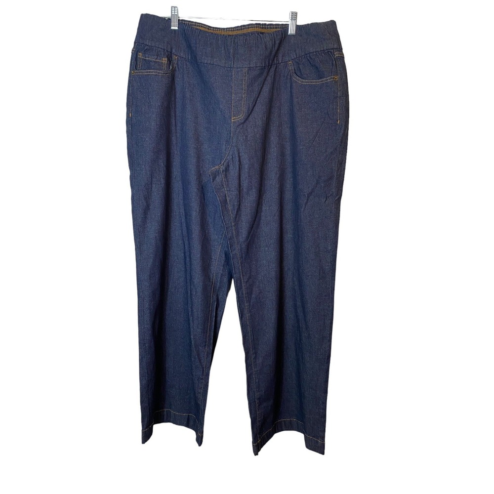 D & Co pull on denim jeans 20w plus 2x stretch dark QVC